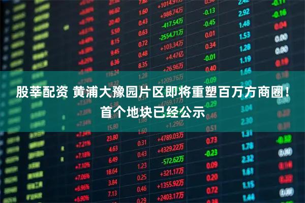 股莘配资 黄浦大豫园片区即将重塑百万方商圈！首个地块已经公示