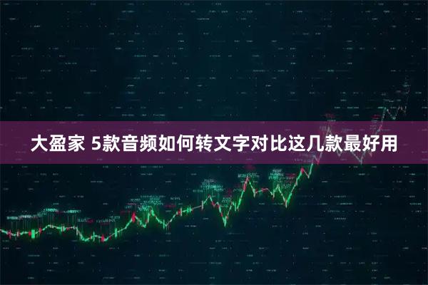 大盈家 5款音频如何转文字对比这几款最好用